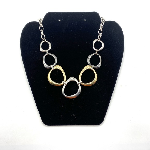 Mixed Metals Large Links Chain Necklace - Picture 6 of 6